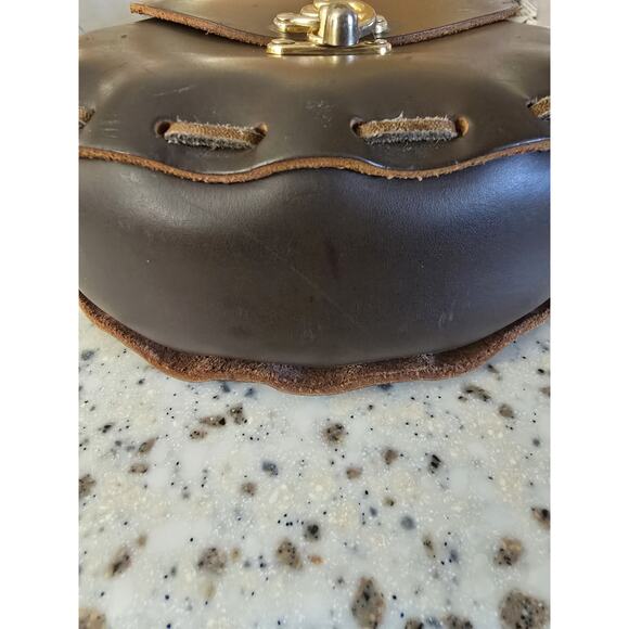 Heavy Brown Leather Belt Pouch - Picture 3 of 5